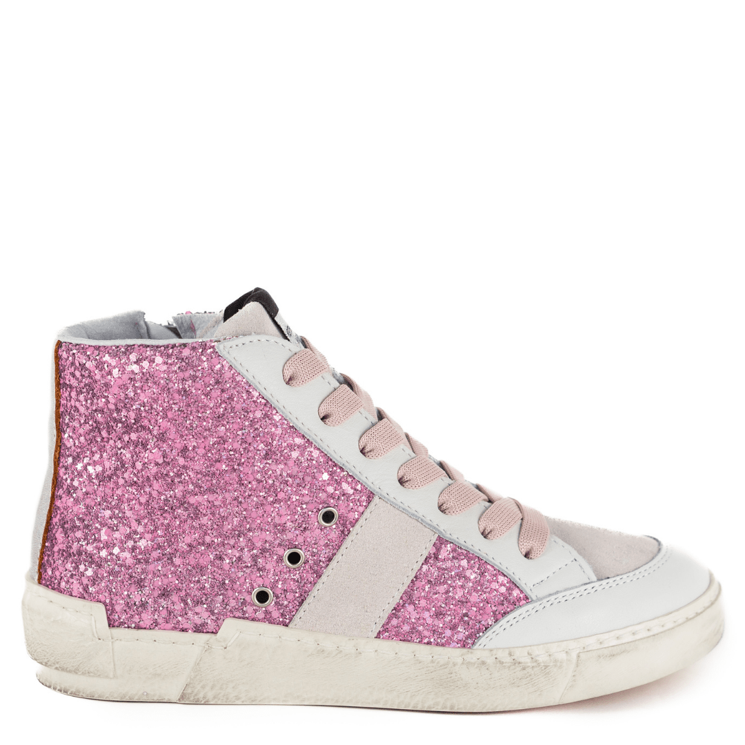 Pink glitter high tops best sale