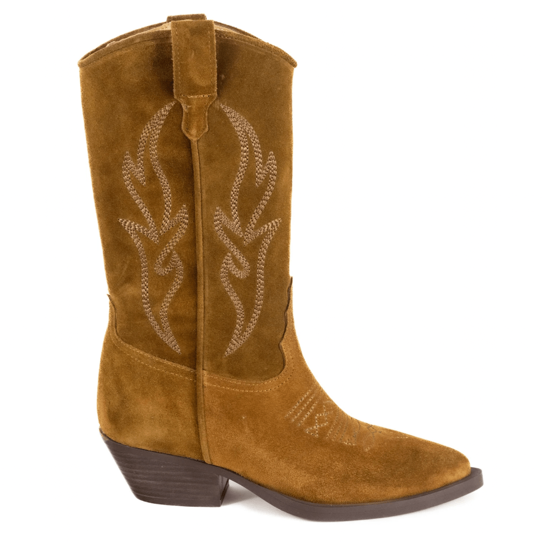 Tan suede cowboy boots on sale